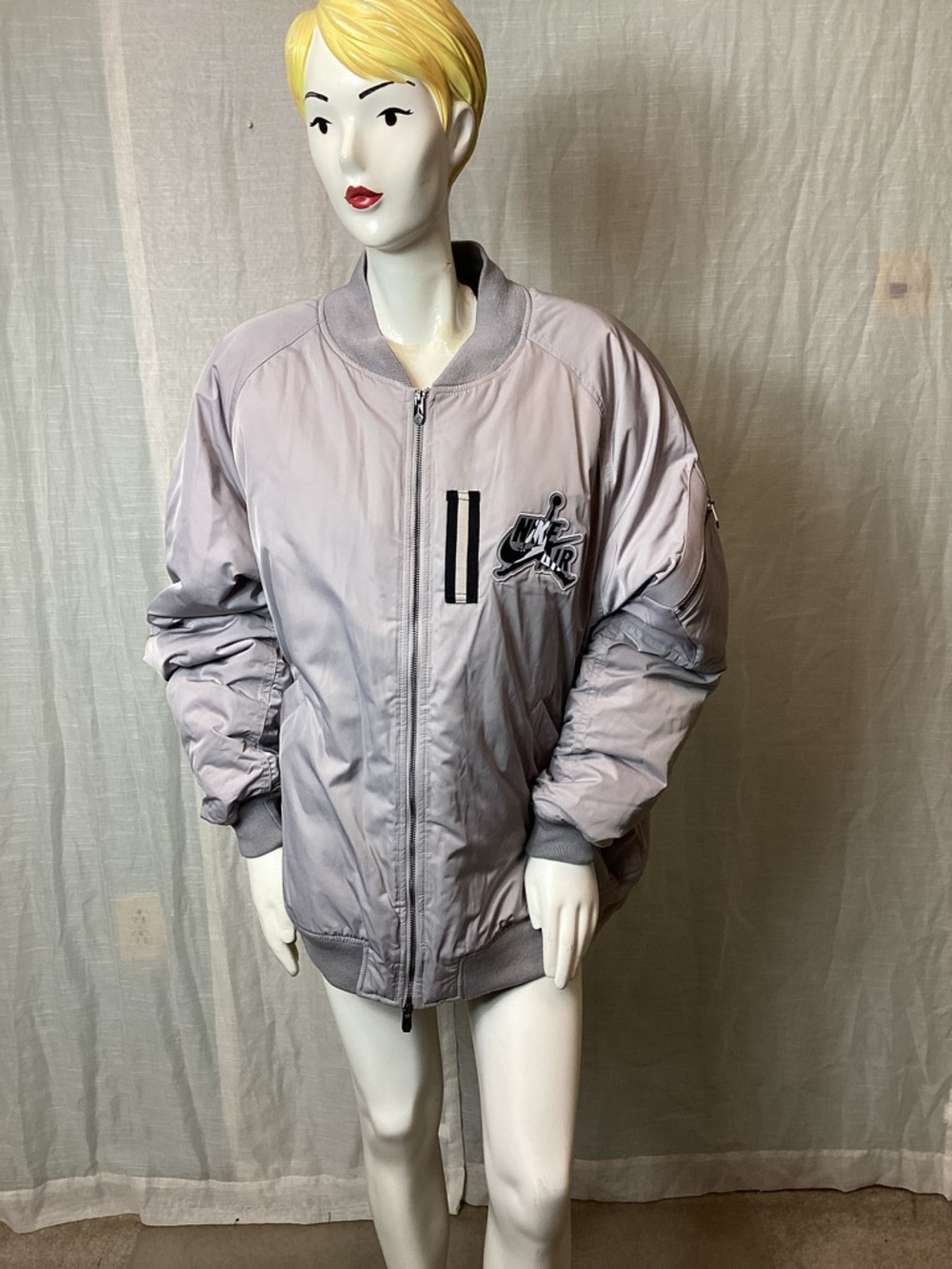 Nike Air Jordan Wings MA 1- Atmosphere Grey-Bomber jacket; Size: 2XL